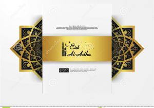 Eid El Kabir Greeting Card Eid Al Adha Mubarak Greeting Design Abstract Gold Color