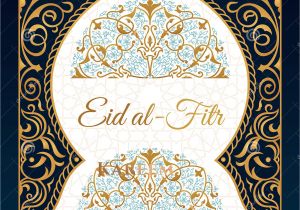 Eid El Kabir Greeting Card Eid Al Fitr Mubarak Greeting Card Vector Banner with