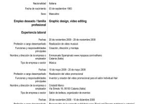 Ejemplos De Resume Profesional En Espanol 21 Curriculum Vitae Spanisch Emovoid