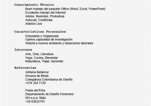 Ejemplos De Resume Profesional En Espanol Ejemplos De Resume En Espanol Resume Template Cover