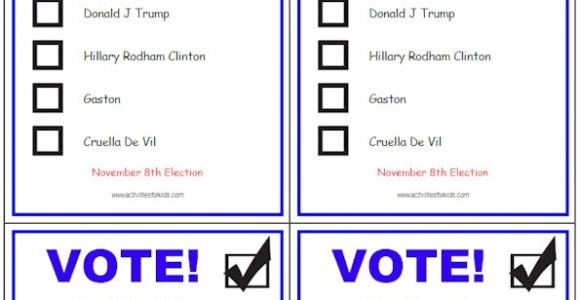 Election Ballots Template Printable Voting Ballots for Kids Add Your Candidates
