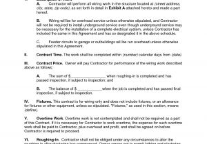 Electrical Contractor Contract Template 28 Images Of Electrical Service Contract Template