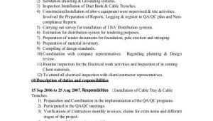 Electrical Engineer Resume Job Responsibilities Electrical Engineer Duties and Responsibilities Cv
