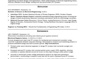 Electrical Engineer Resume Job Responsibilities Entry Level Electrical Engineer Sample Resume Monster Com