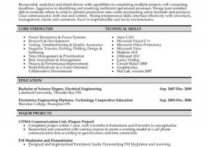 Electrical Engineer Resume Model top Professionals Resume Templates Samples
