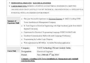 Electrical Engineer Resume Objective Resume Objective Examples Electrical Engineering Tipss