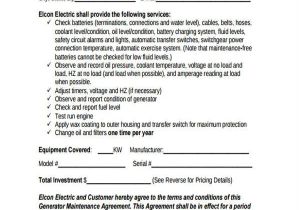 Electrical Maintenance Contract Template Sample Maintenance Contract forms 8 Free Documents In