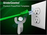 Electrical Outlet Template Power Plug Green Energy Metaphor Powerpoint Backgrounds
