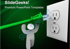 Electrical Outlet Template Power Plug Green Energy Metaphor Powerpoint Backgrounds