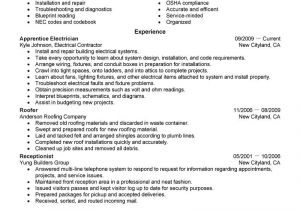 Electrical Resume Template Best Apprentice Electrician Resume Example Livecareer