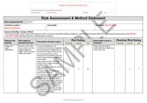 Electricians Risk assessment Template Risk and Method Statement for Electrical Rewire Seguro