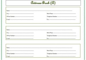 Email Address Book Template Address Book Template Record Your Important Addresses