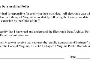 Email Archiving Policy Template Adam Raised A Kaine Archiving the Records Of A Governor