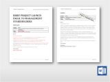 Email Brief Template Brief Project Launch Email to Management Stakeholders
