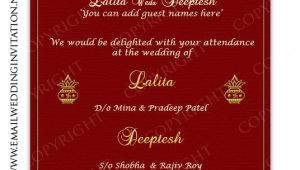 Email Indian Wedding Invitation Templates Free Single Page Email Wedding Invitation Diy Template Indian