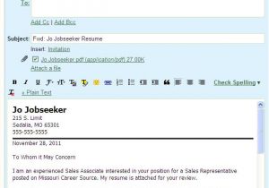 Email Job Application with Cover Letter and Resume attached How to Send Cover Letter In Email Emailing Your Cover