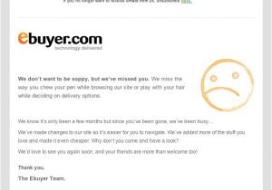Email Retention Policy Template Example Of A Customer Retention Email From Ebuyer