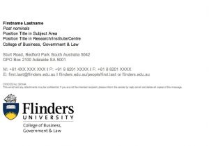 Email Signature Template College Student Guidelines Flinders University