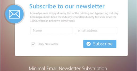 Email Subscription Template 20 Free Newsletter Subscription form Templates Psd