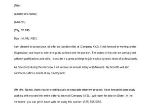 Email Template Accepting Job Offer Sample Job Offer Acceptance Letter 7 Free Documents In Doc