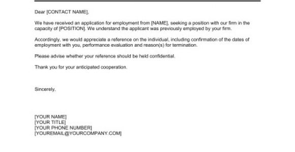 Email Template asking for Reference Request for Employment Reference Template Word Pdf