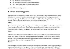 Email Template for Affiliate Program Email Affiliate Marketing Companies