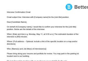 Email Template for Phone Interview Interview Confirmation Email W Free Downloadable Template