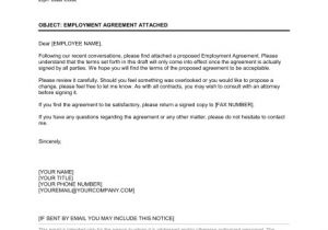 Email Template for Sending Contract Cover Letter Employment Agreement Template Word Pdf