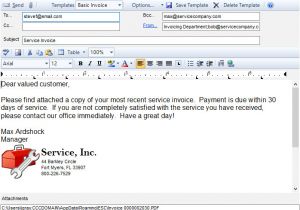 Email Template for Sending Invoice Emailing Invoices and Quotes Esc