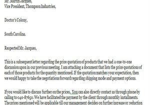 Email Template for Sending Quotation to Client 11 Sample Quotation Letters In Doc