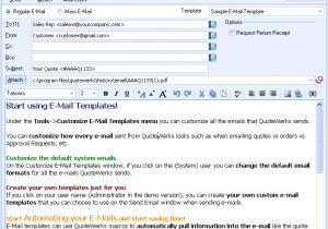 Email Template for Sending Quotation to Client Quotewerks Built In Email