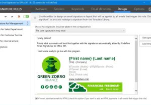 Email Template Outlook 365 Codetwo Email Signatures for Office 365 Screenshots