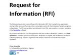 Email Template Requesting Information Sample Request for Information Rfi Document