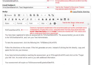 Email Template Testing Email Templates Pearson assessment Support