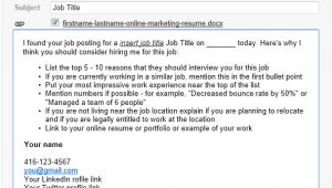 Email Template to Apply for Job Email Template for Successful Online Job Applications
