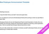 Email Template to Introduce New Employee New Employee Announcement Email Template