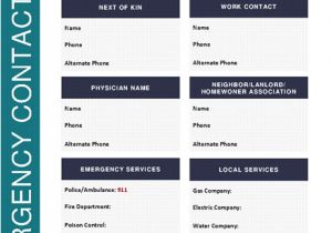 Emergency Email Template Emergency Contact List