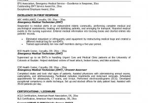 Emergency Medical Technician Resume Template Emt Sample Resume Best Professional Resumes Letters