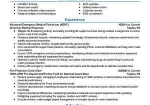 Emergency Medical Technician Resume Template Emt Sample Resume Resume Sales associate Description for