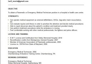 Emergency Medical Technician Resume Template Nursing Medical Resume Examples