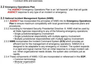 Emergency Operation Plan Template Hospital Emergency Operations Plan Eop Template Pdf