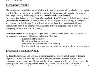 Emergency Response Plan Template for Small Business Emergency Action Plan Template 9 Free Sample Example