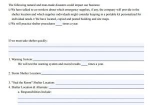 Emergency Response Plan Template for Small Business Small Business Emergency Response Plan Template Free