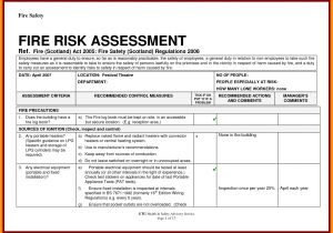 Emergency Risk assessment Template assessment Fire Risk assessment form