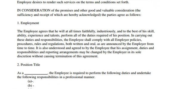 Employee Employer Contract Template Employment Contract 9 Download Documents In Pdf Doc