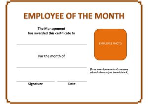 Employee Of the Month Certificate Template with Picture Employee Of the Month Certificate Template