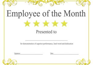 Employee Of the Month Certificate Template with Picture Employee Of the Month Template E Commerce