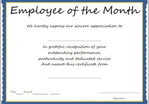 Employee Of the Month Certificate Template with Picture Interesting Certificate Template Example for Employee Of
