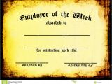 Employee Of the Week Certificate Template Employee Of the Week Stock Illustration Image Of Award