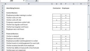 Employee or Independent Contractor Checklist Template Employee or Independent Contractor Checklist for Excel